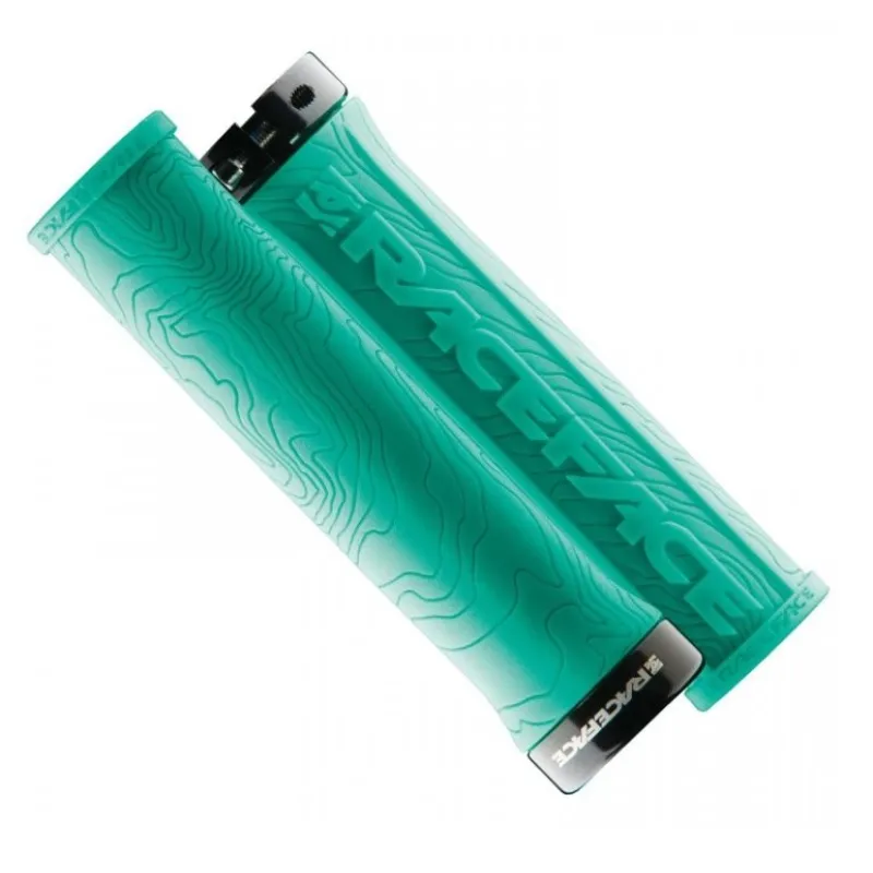 Super ofertă Manșoane pentru bicicletă RACE FACE GRIP HALF NELSON W/LOCK TURQUOISE